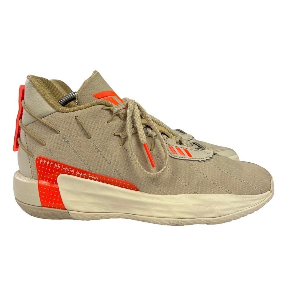 Adidas Dame 7 Basketball Shoes Mens Size 7.5 Beige Mid Top Sneakers